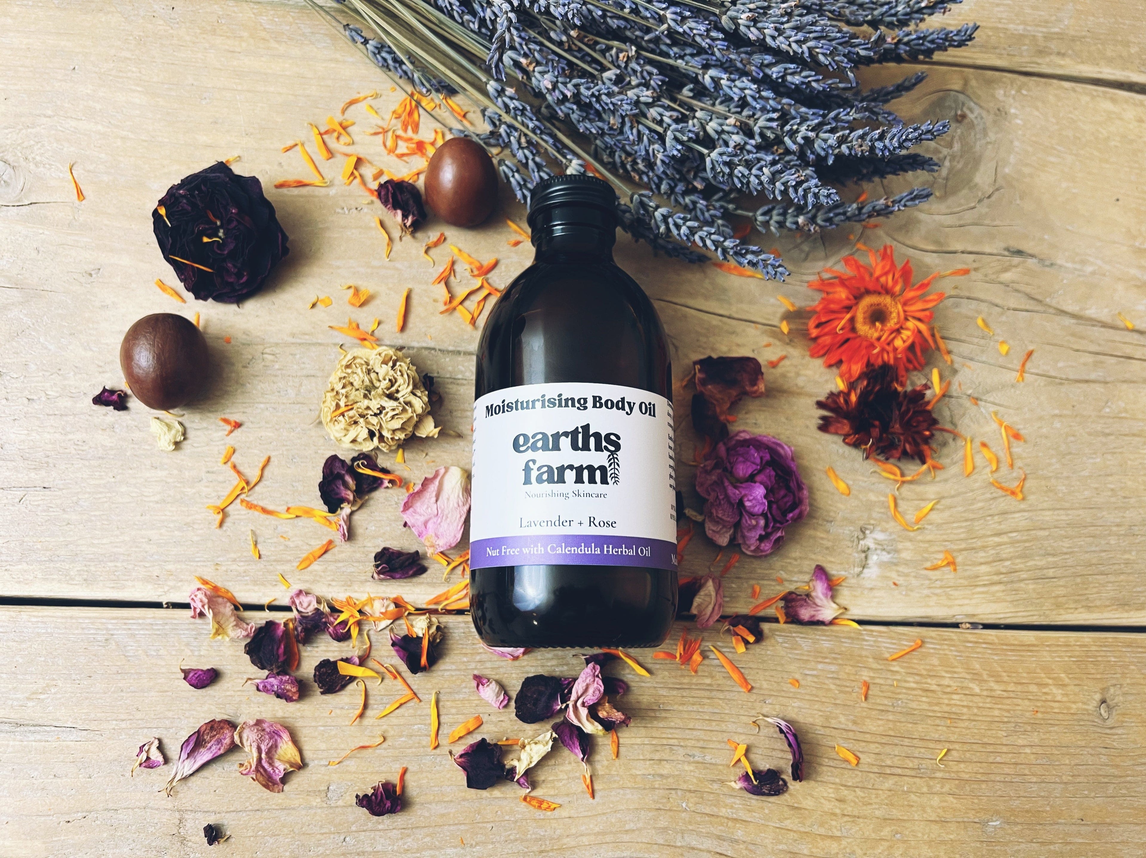 Moisturising Lavender and Rose Body Oil