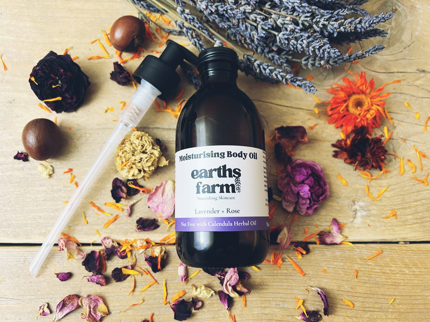 Rose Body oil earths farm skincare