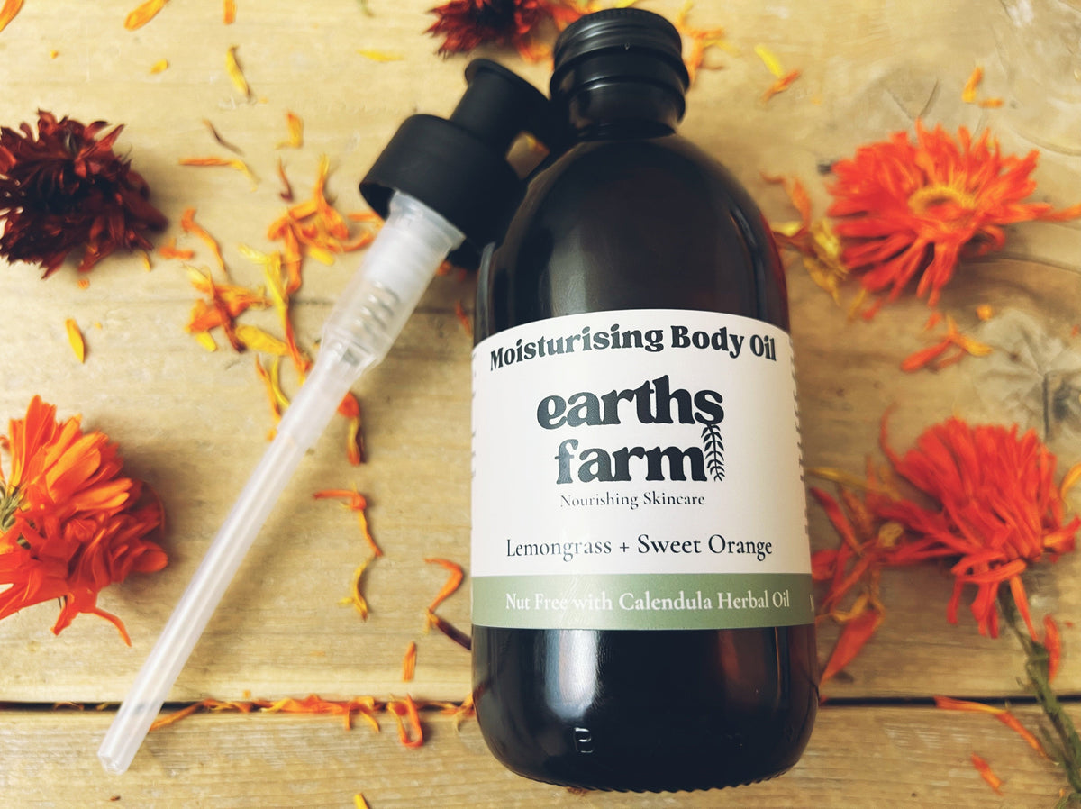 Body oil earths farm skincare magic