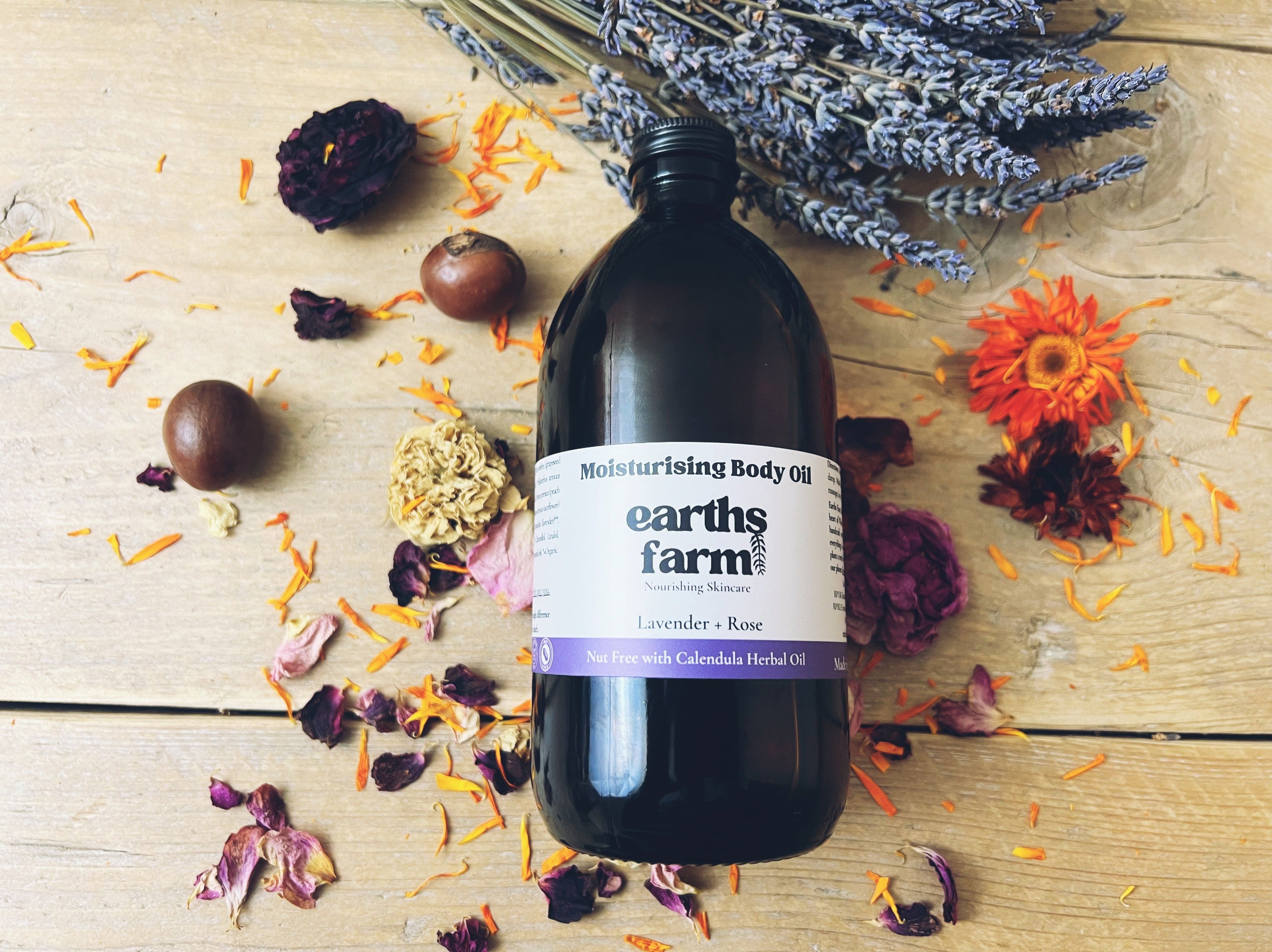 Moisturising Lavender and Rose Body Oil